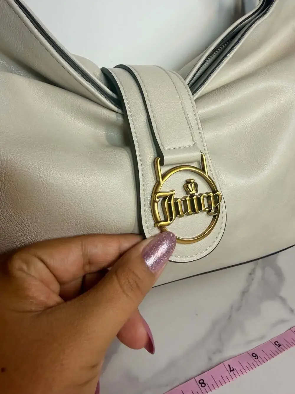 Juicy Couture First Class Couture Hobo Shoulder Bag Crystal White